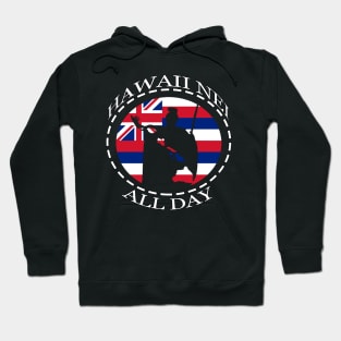 The Rising Sun King Kamehameha Hawaiian Flag by Hawaii Nei All Day Hoodie